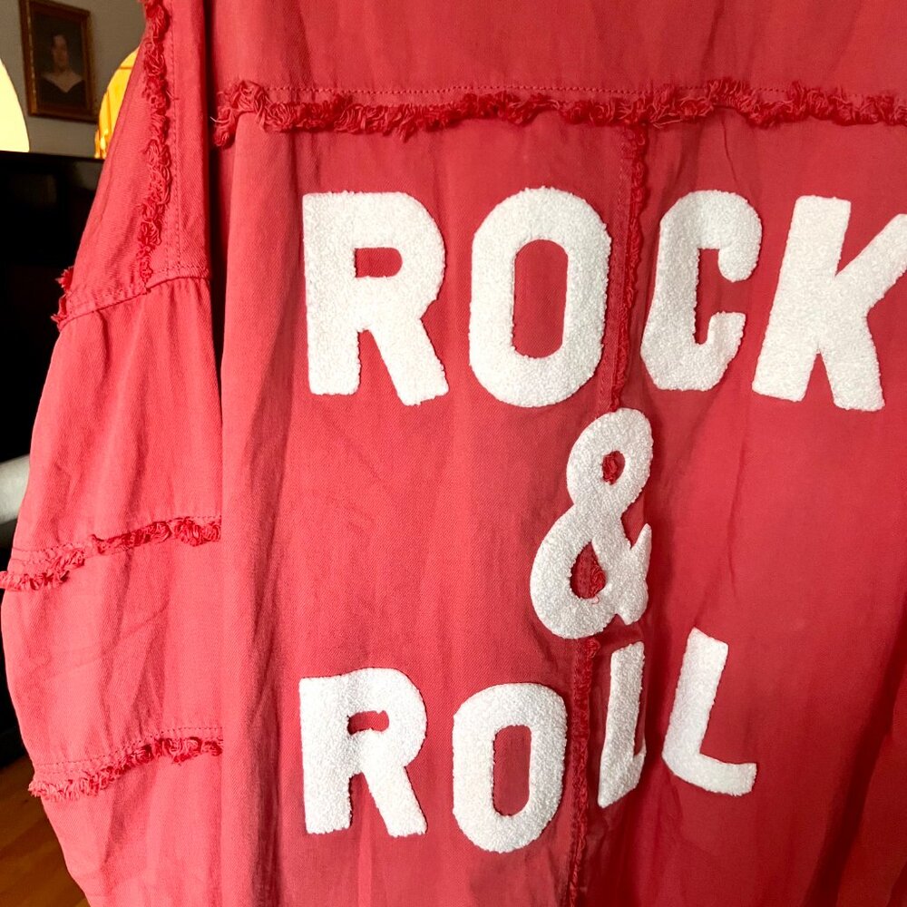 ELAN Limited Edition Rock & Roll 'Devan' Distressed Coral JACKET Size: M - Picture 12 of 13